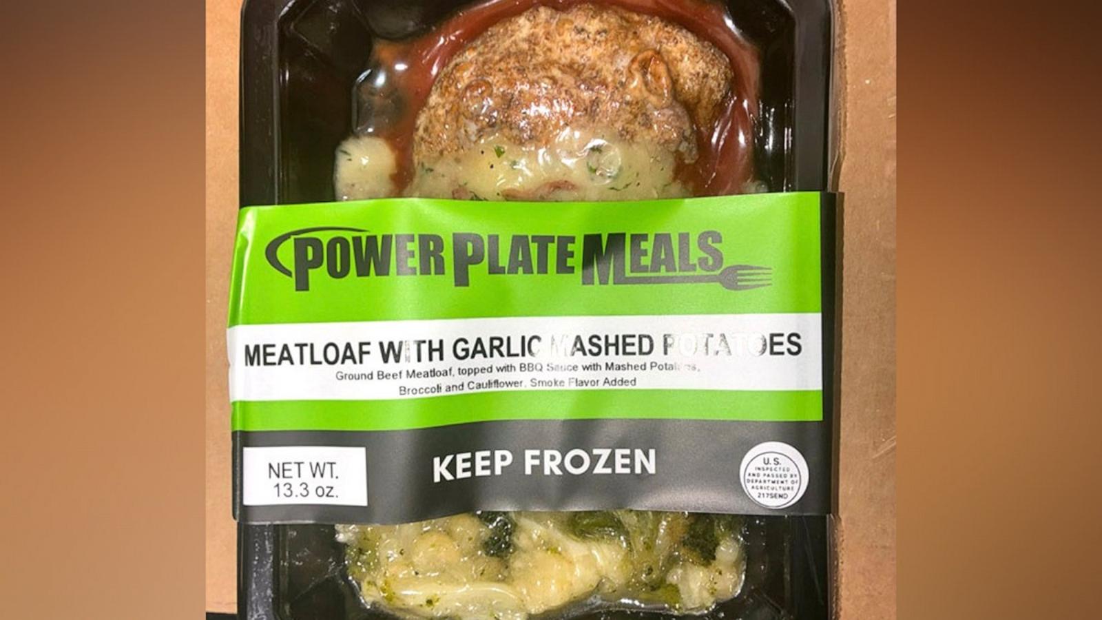 PHOTO: A Power Plate Meals frozen meatloaf product is shown.