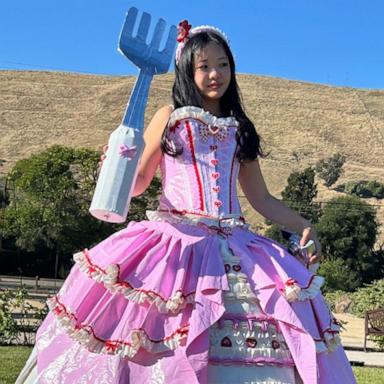 PHOTO: Sophie Chai and Jeremiah Constantine, pictured in their duct tape dress and tux, are the winners of the 2026 Stuck at Prom® scholarship contest. Both teens made their creations from Duck® Brand duct tape.