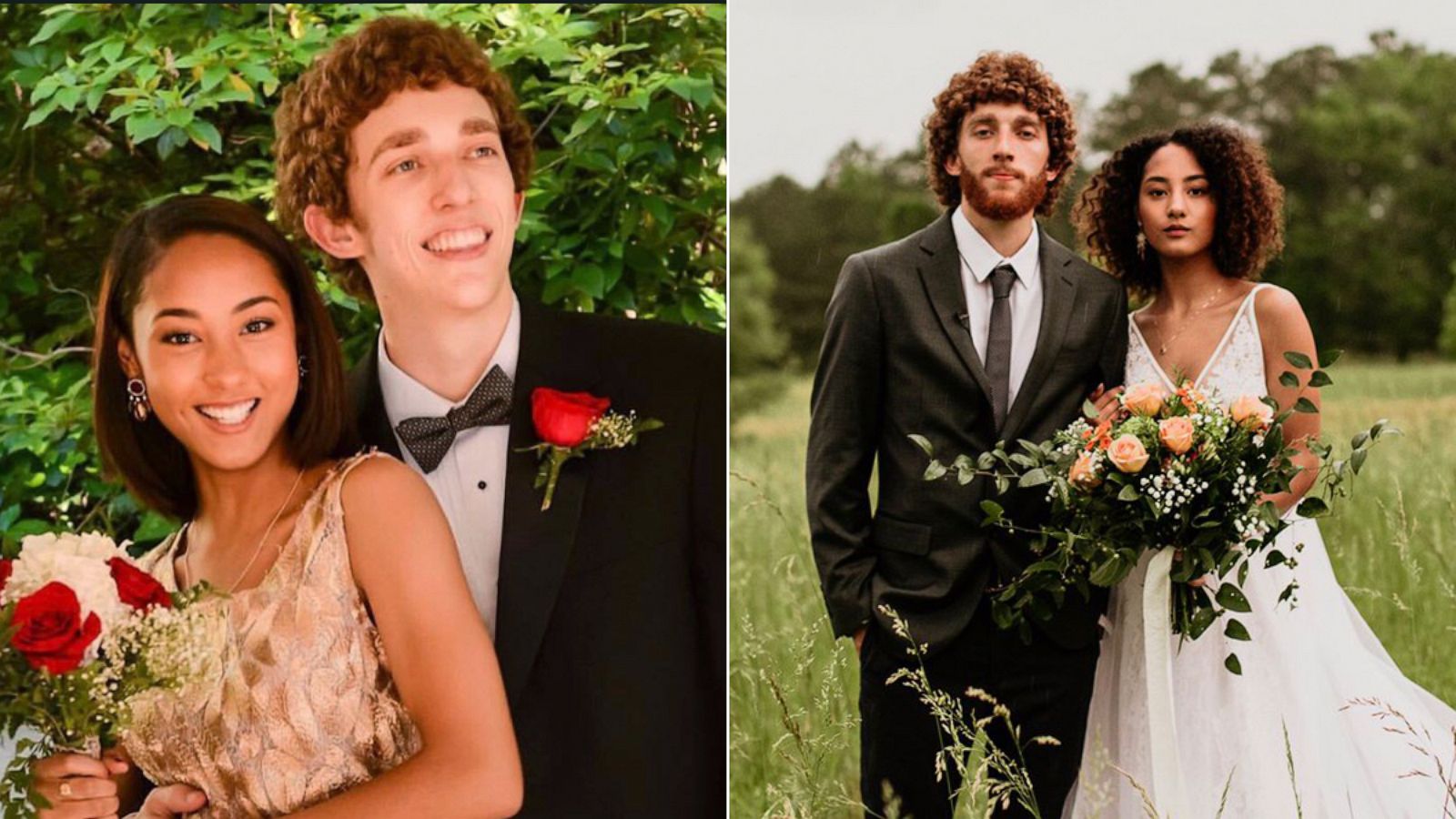 PHOTO: Sydnie Haag posted on Twitter a photo of herself with her then-boyfriend at prom and then a picture of the pair at their wedding. It inspired a trend in which other couples shared their prom-wedding photos.