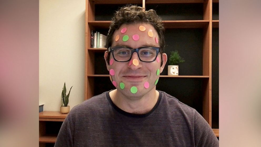 PHOTO: Arber Tasimi, 31, a psychology professor at Emory University, uses stickers to keep his students engaged during remote learning.