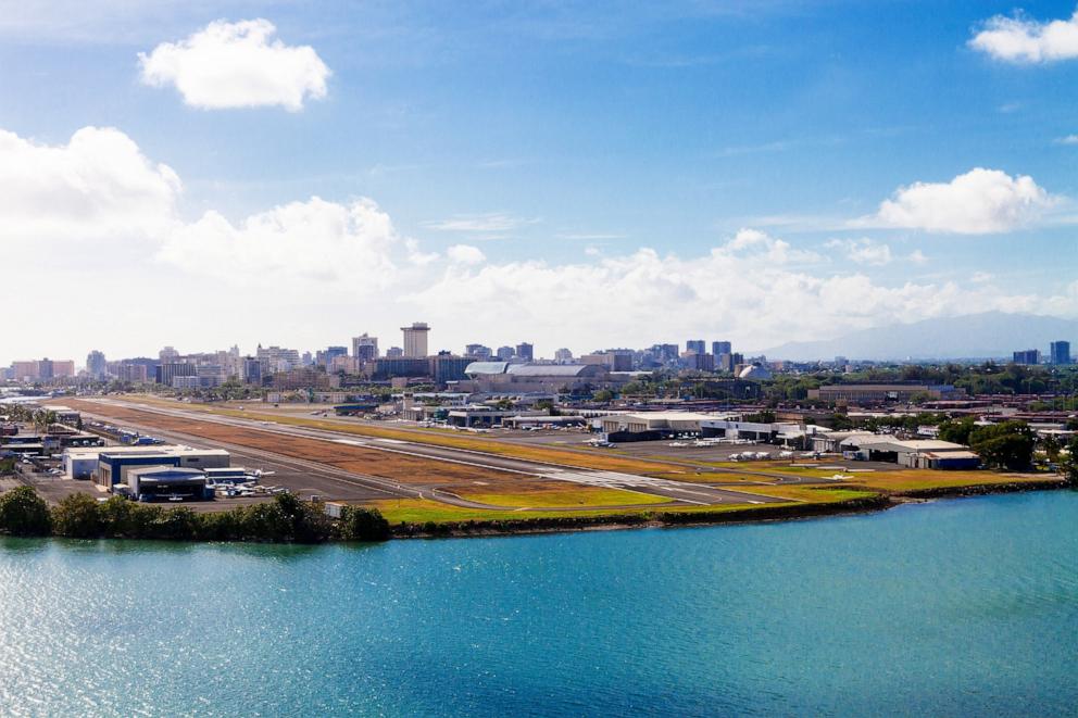 PHOTO: Looking down on the Fernando Luis Ribas Dominicci Airport, Old San Juan, San Juan, Puerto Rico.