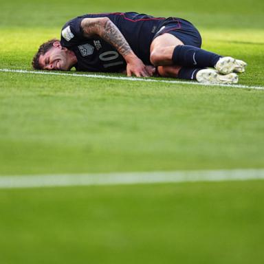 PHOTO: United States' Christian Pulisic gestures during the World Cup round of 16 soccer match against Belgium in Seattle, on July 6, 2026. 