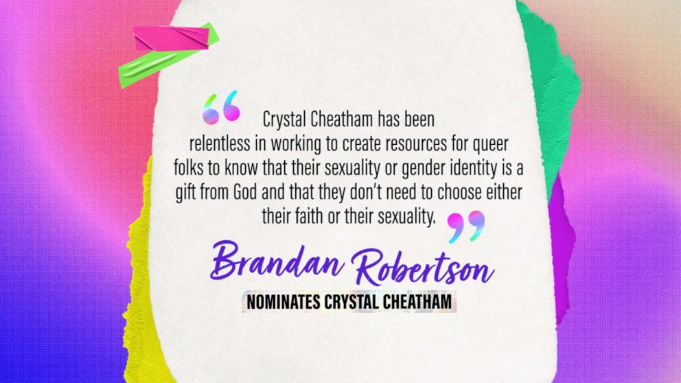 PHOTO: Brandan Robertson nominates Crystal Cheatham.