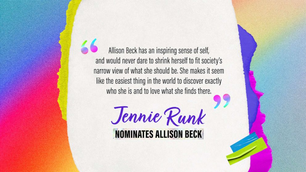 PHOTO: Jennie Runk nominates Allison Beck.