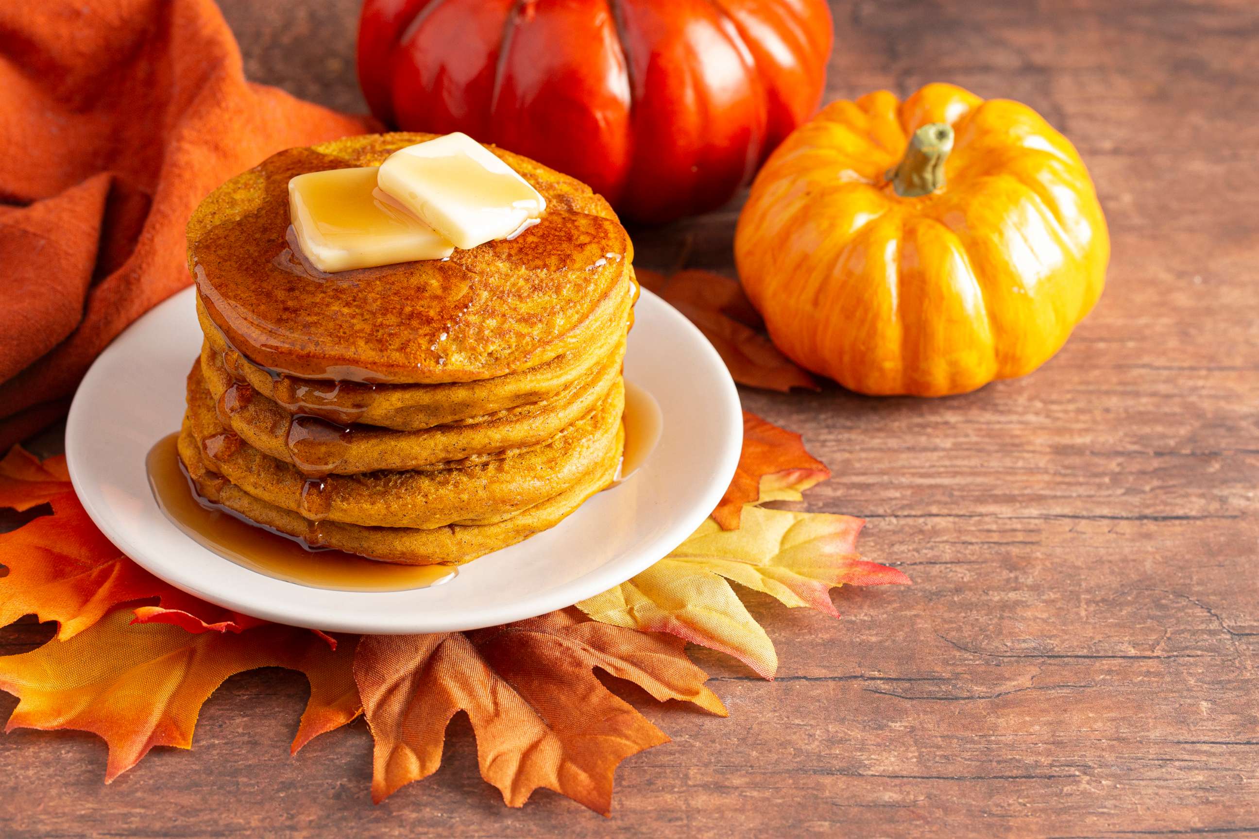 PHOTO: A stack of pumpkin pancakes.