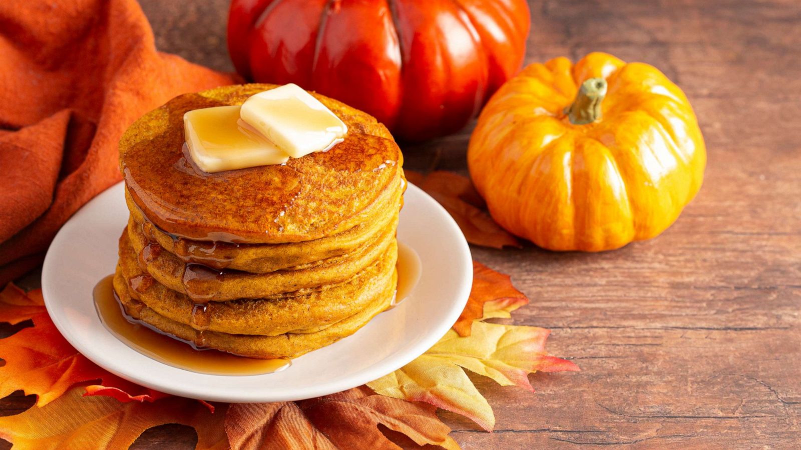 PHOTO: A stack of pumpkin pancakes.