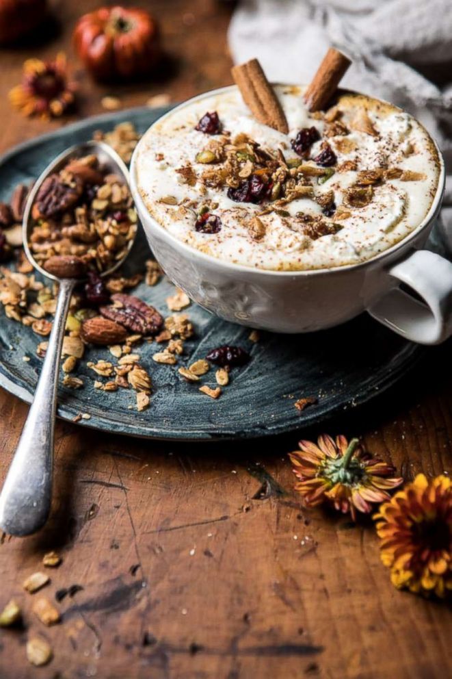 PHOTO: Pumpkin spice oatmeal latte with pumpkin seed granola from Half Baked Harvest.