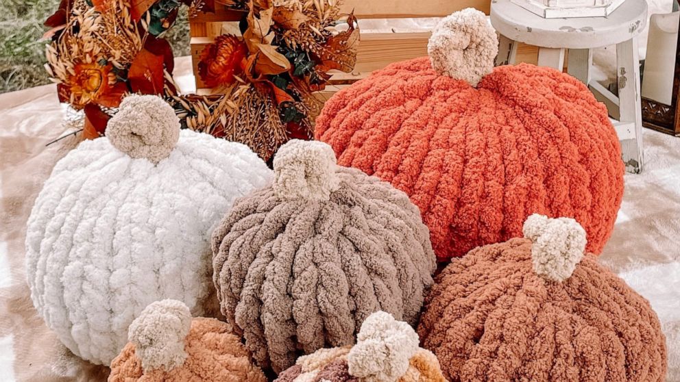 PHOTO: Chunky Knit Pumpkin Pillow, from Etsy.