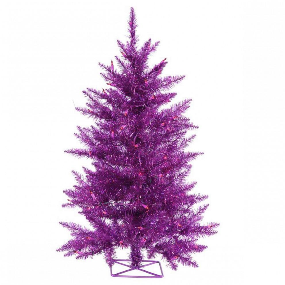 PHOTO: A 2' purple artificial Christmas tree from Wayfair is pictured here.