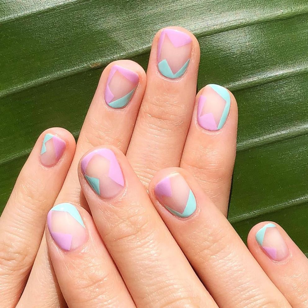 PHOTO: Negative space nails are a huge manicure trend right now.