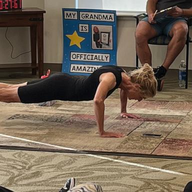 PHOTO: DonnaJean Wilde set a new world record by successfully completing 1,575 pushups in 60 minutes.