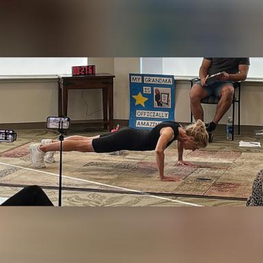 PHOTO: DonnaJean Wilde set a new world record by successfully completing 1,575 pushups in 60 minutes.