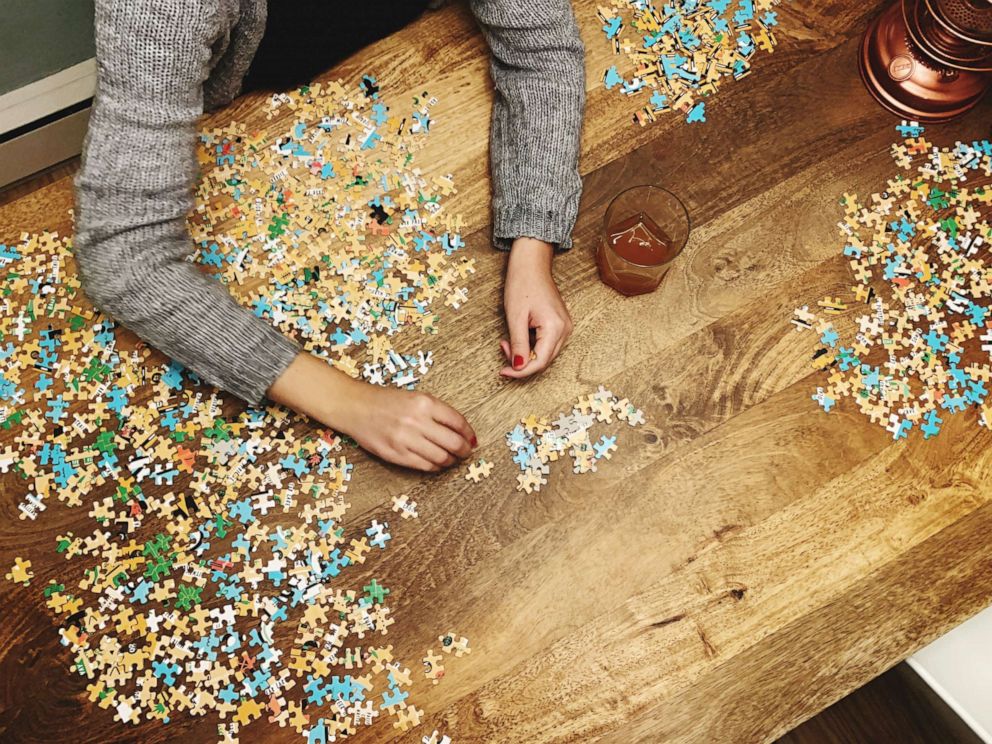 PHOTO: A person begins a puzzle in this undated stock image.