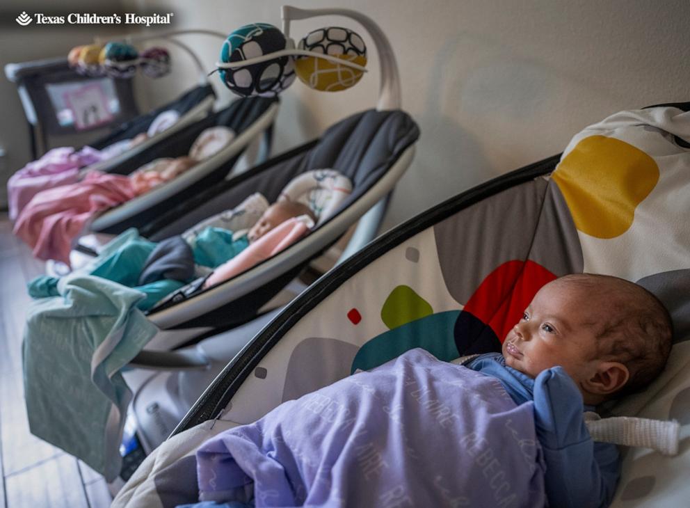 PHOTO: Jonathan and Mercedes Sandhu are the parents of identical quadruplets, who are all now home after three months in the NICU.