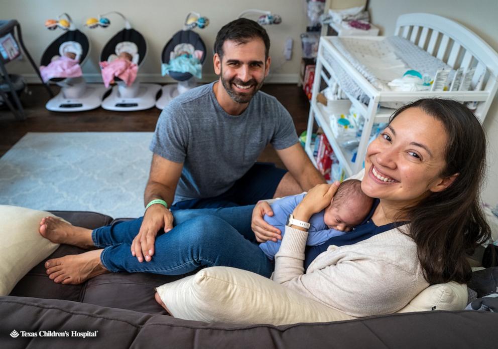 PHOTO: Jonathan and Mercedes Sandhu are the parents of identical quadruplets, who are all now home after three months in the NICU.