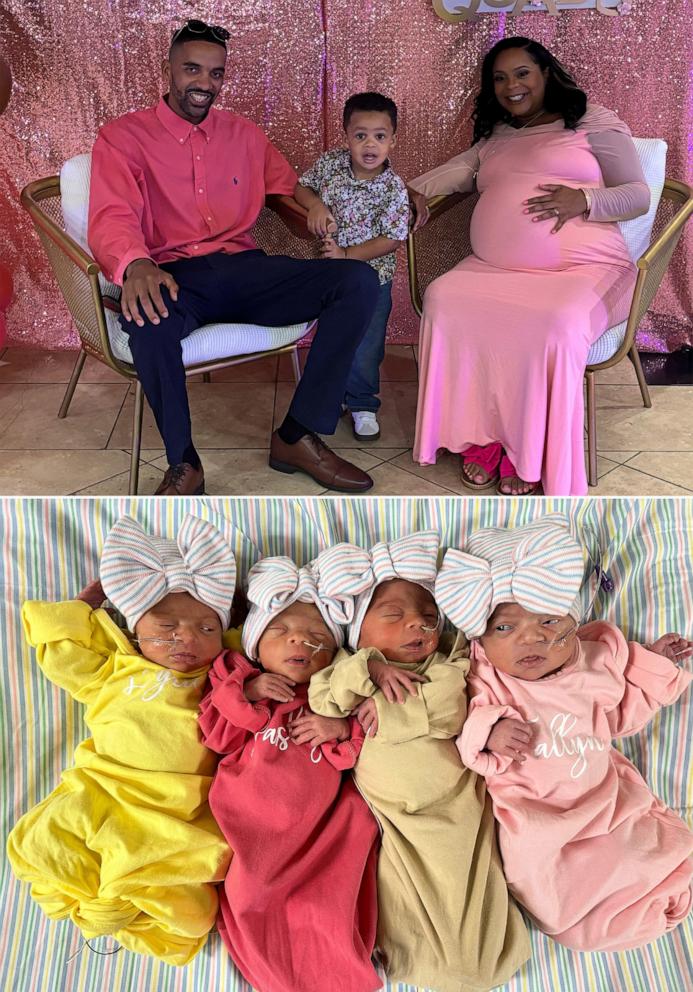 PHOTO: Farrah Larry and Peyton Larry are parents of five children, including Peyton Jr. (or PJ), 2, and quadruplets Lyric, Paisley, Fallyn, and Psalm, about 3 weeks old.