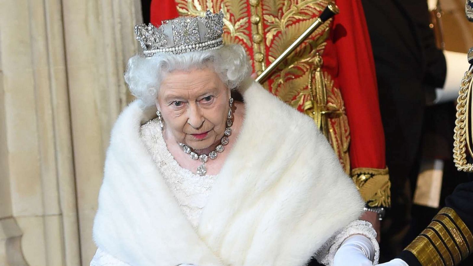 PHOTO: Queen Elizabeth II attends the State Opening of Parliament in the House of Lords, at the Palace of Westminster, May 27, 2015, in London.