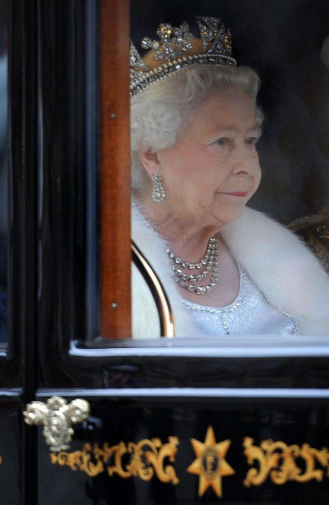 PHOTO: In this May 9, 2012, file photo, Queen Elizabeth II and the Duke of Edinburgh leave the Houses of Parliament, in Westminster, central London, following the State Opening of Parliament.