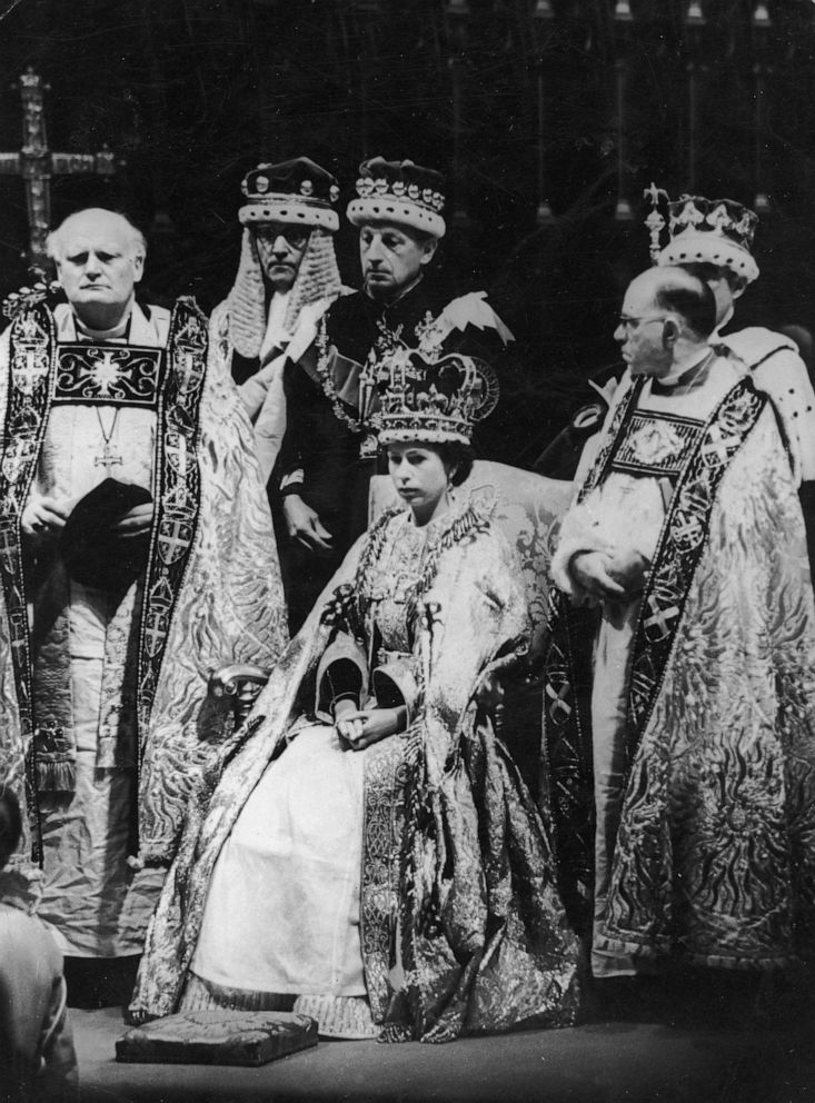 PHOTO: Queen Elizabeth II prepares to receive Homage after her coronation ceremony in Westminster Abbey in London, June 2, 1953.