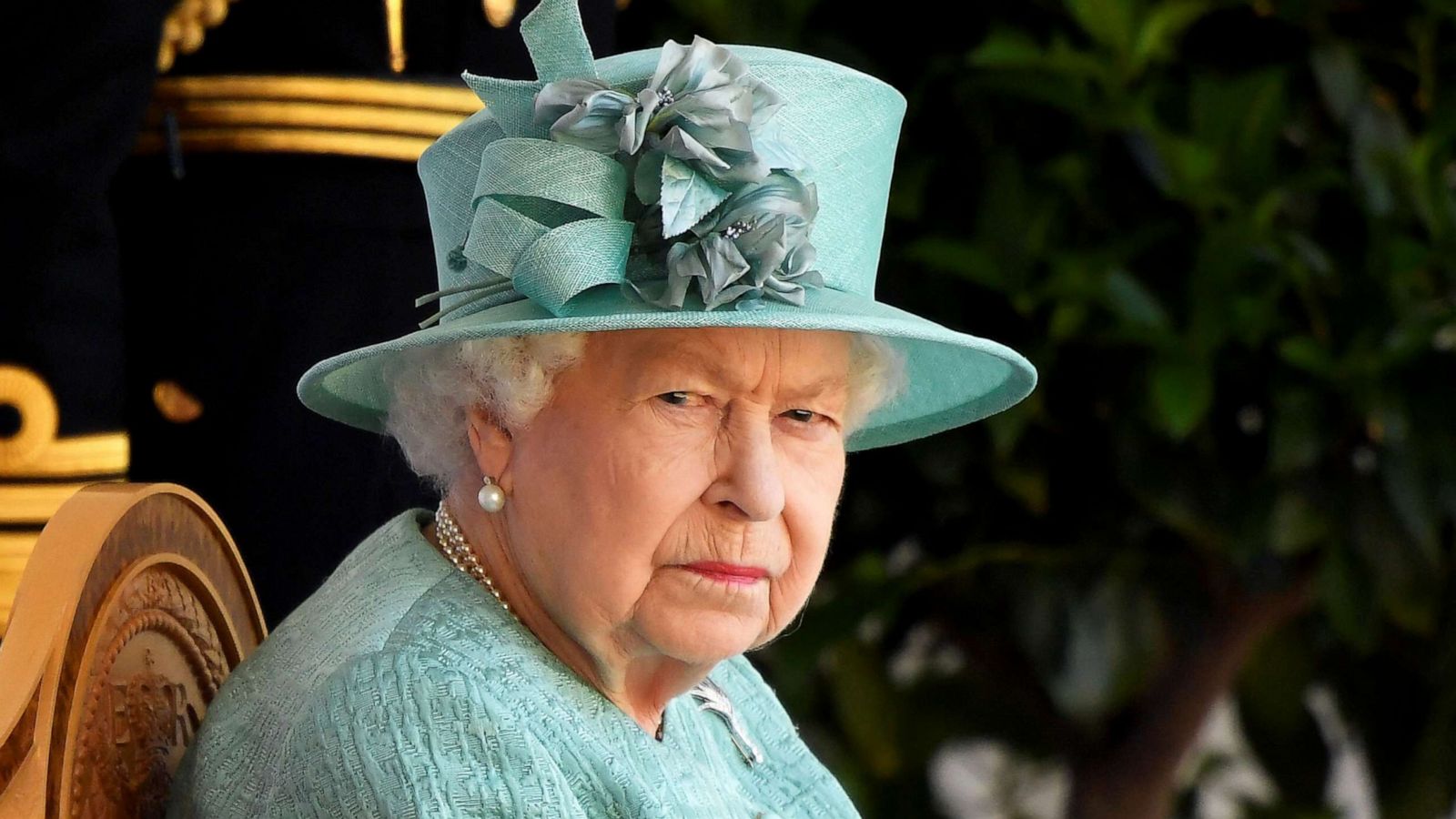 PHOTO: Queen Elizabeth II attends a ceremony to mark her official birthday at Windsor Castle in England, June 13, 2020.