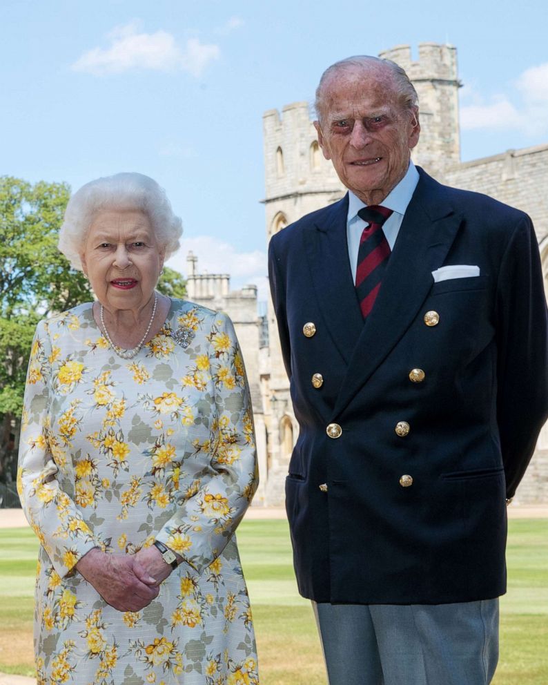 PHOTO: Queen Elizabeth II and the Duke of Edinburgh are pictured on Jan. 6, 2020, in the quadrangle of Windsor Castle in a photo released in June 2020 ahead of his 99th birthday.