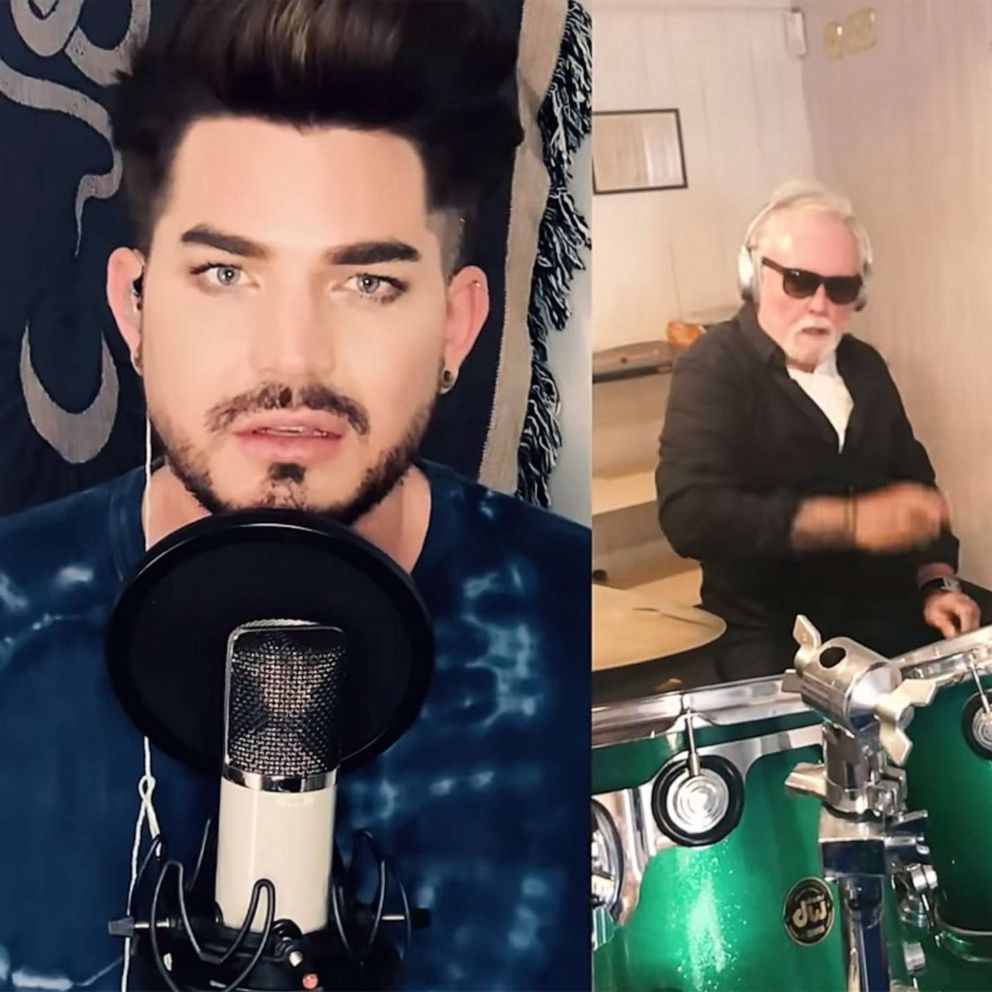 blur Napier Delegeret Queen + Adam Lambert put a quarantine spin on 'We Are the Champions' for  charity - Good Morning America