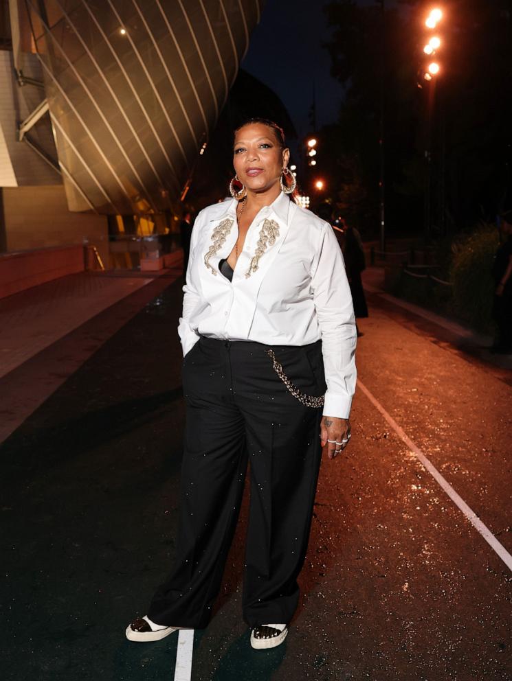 PHOTO: Queen Latifah arrives 'Prelude To The Olympics' at Fondation Louis Vuitton, on July 25, 2024, in Paris.