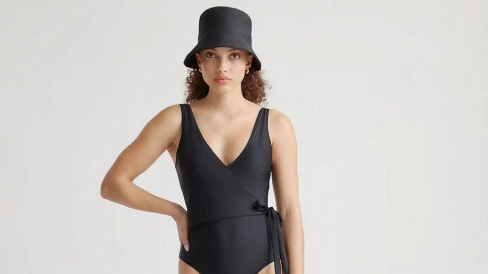 PHOTO: Italian Wrap One-Piece Swimsuit from Quince.