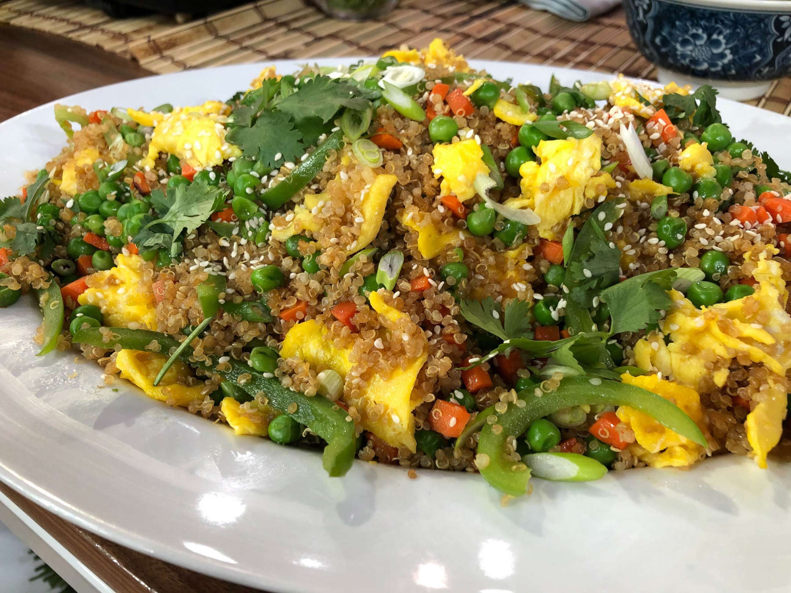 PHOTO: Dan Churchill makes healthy quinoa "fried rice" for "GMA" takeout fakeout.