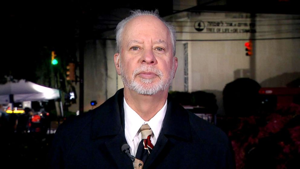 PHOTO: Rabbi Jeffrey Myers of the Tree of Life synagogue in Pittsburgh, speaks to "Good Morning America, Oct. 29, 2018."