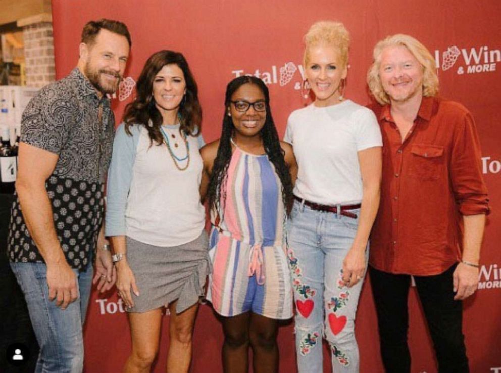 PHOTO: Rachel is shown with members of the band of Little Big Town.