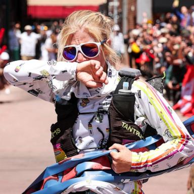 PHOTO: Rachel Entrekin, an endurance athlete, crossed the finish line of the Cocodona 250 on May 6, 2026.