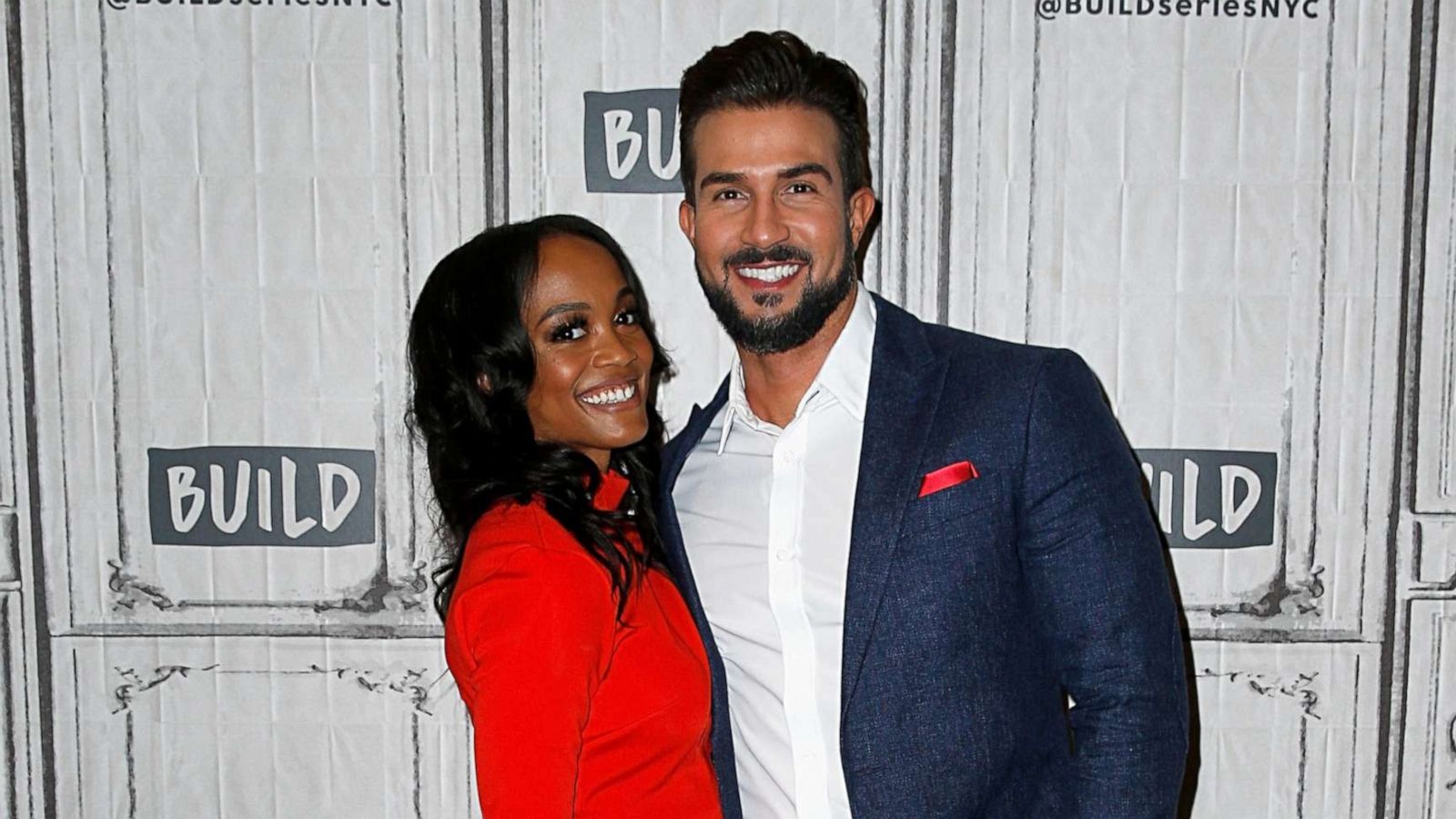 PHOTO: Rachel Lindsay and Bryan Abasolo attend the Build Series to discuss 'The Bachelorette' at Build Studio on Sept. 30, 2019 in New York City.