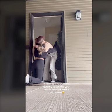 PHOTO: Rachel Ritter shared a TikTok video showing the moment she surprised her best friend Mia Walters, after flying from Colorado to Ohio to see her.