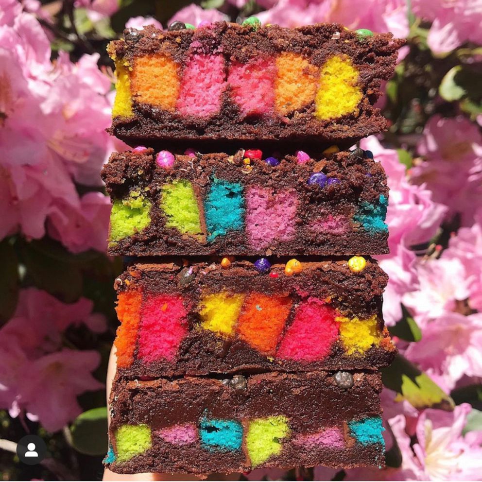 PHOTO: Rainbow cookie brownies from Zola Bakes.
