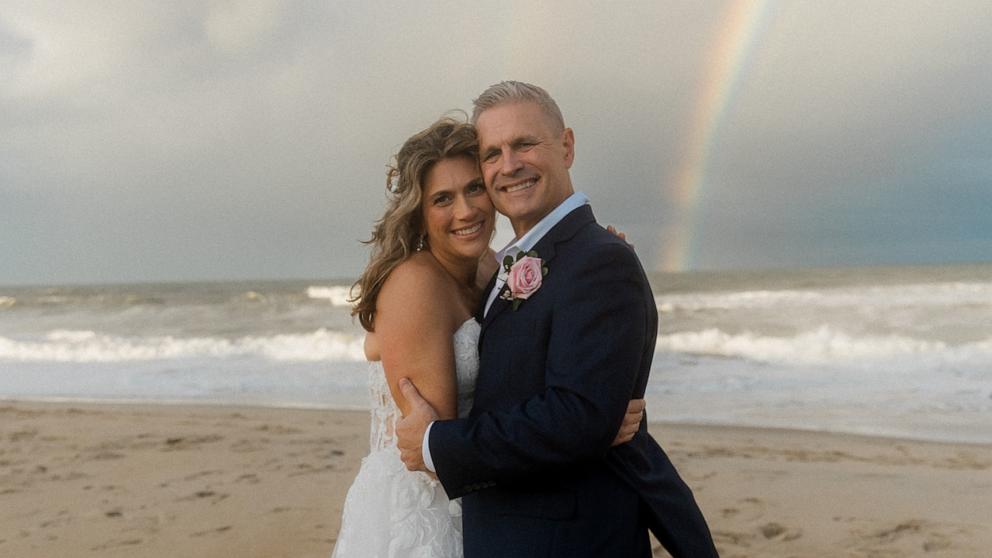 PHOTO: Photographer Chelsea Schaefer captured Michelle and Scott Ellermets’ wedding in North Carolina’s Outer Banks, complete with a double rainbow after the ceremony.