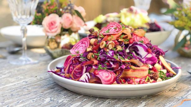 PHOTO: A rainbow salad with cabbage, radish and other fresh veggies.