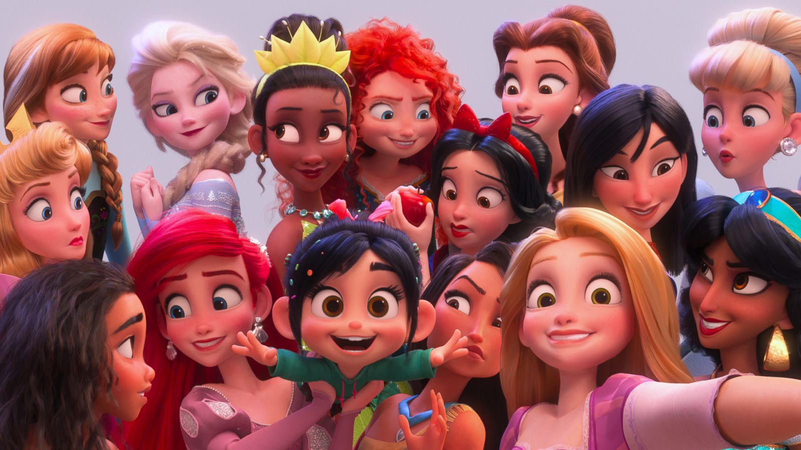 PHOTO: The Disney princesses take a selfie with Vanellope von Schweetz in the 2018 film, "Ralph Breaks the Internet."