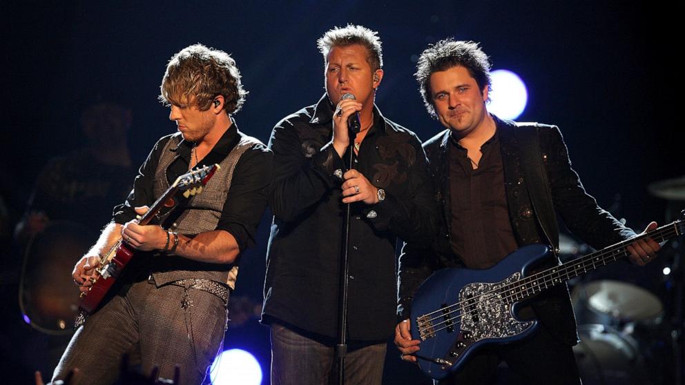 PHOTO: In this May 18, 2008 file photo, Joe Don Rooney, left, Gary LeVox, center, and Jay DeMarcus of the band Rascal Flatts perform onstage during the 43rd annual Academy Of Country Music Awards held at the MGM Grand Garden Arena in Las Vegas.