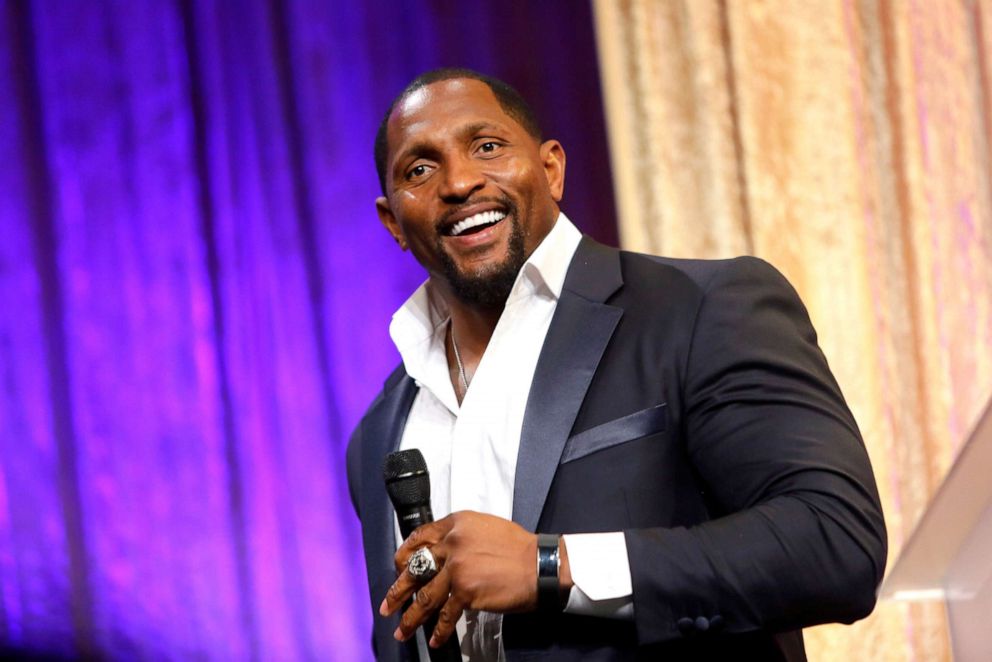 PHOTO: Ray Lewis speaks onstage during the 19th Annual Harold and Carole Pump Foundation Gala at The Beverly Hilton Hotel on August 09, 2019 in Beverly Hills, California.