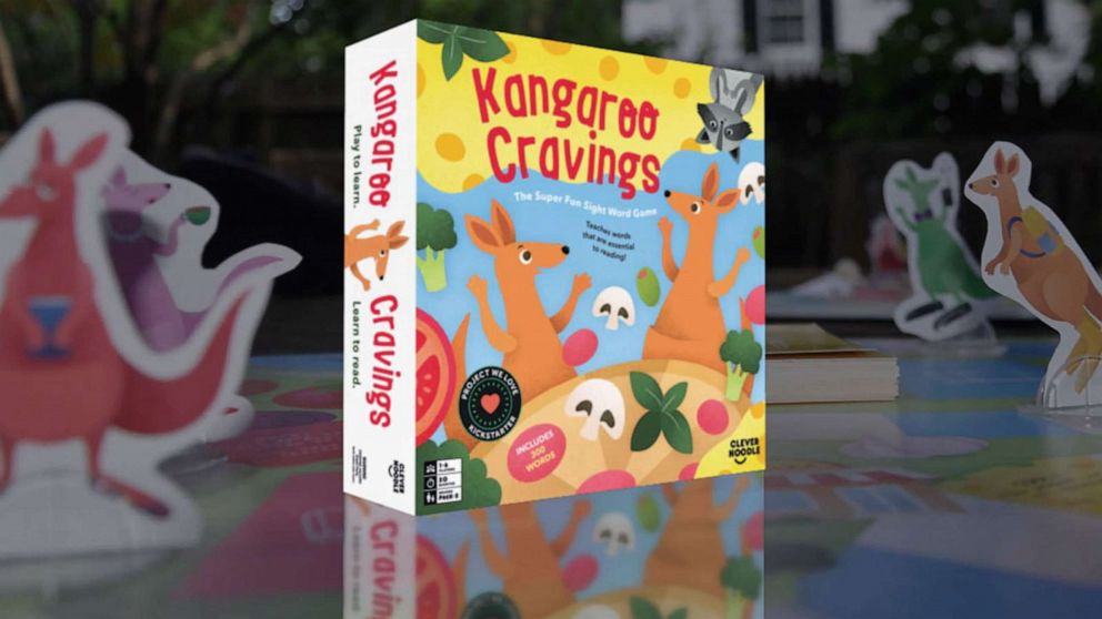 PHOTO: Kangaroo Cravings uses illustrated flash cards to teach children how to read in a game format.