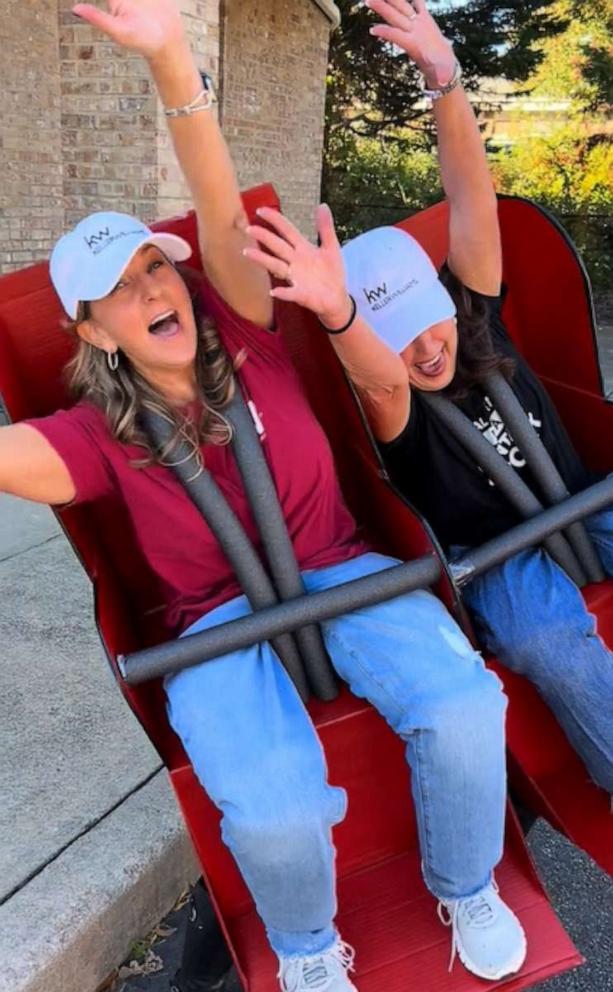 Sisters go viral for realistic roller coaster costume - Upworthy