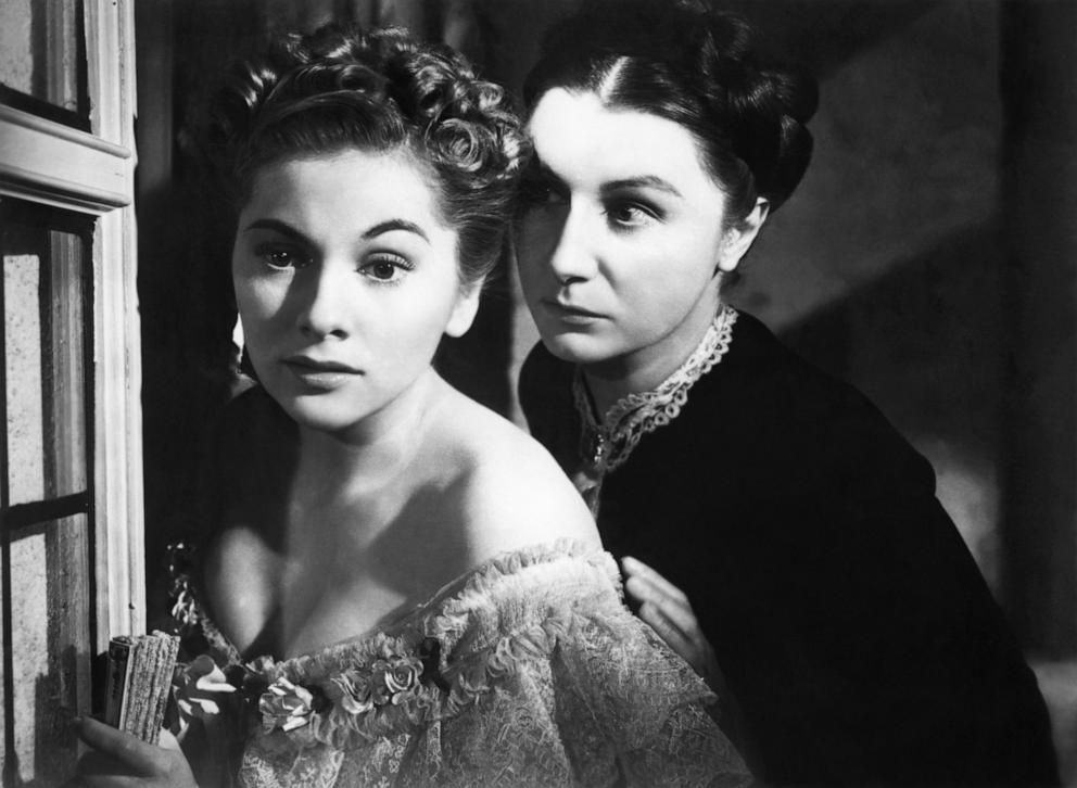 PHOTO: Joan Fontaine and Australian Judith Anderson appear in a scene from the 1940 film "Rebecca."