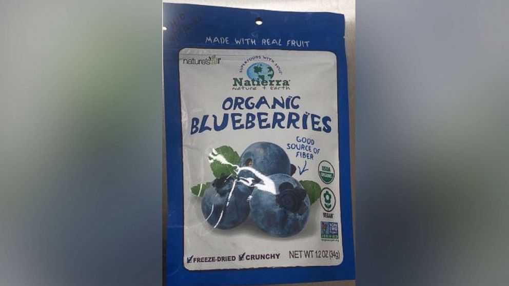 The FDA issued a recall for Natierra Organic Freeze-Dried Blueberries, July 14, 2022.