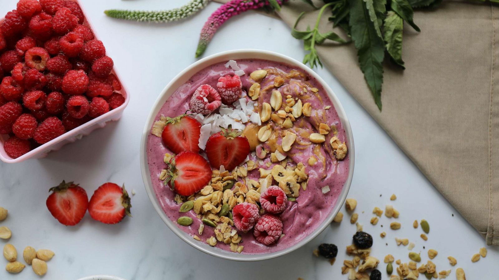 PHOTO: Haile Thomas,19, joins "GMA" with two delicious plant-based recipes from her new cookbook, "Living Lively," including "PB&J Smoothie Bowl."