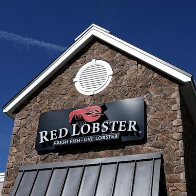 PHOTO: In this April 17, 2024, file photo, a sign is posted on the exterior of a Red Lobster restaurant in Rohnert Park, Calif.