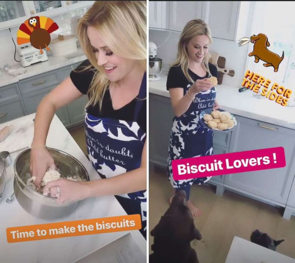 PHOTO: Reese Witherspoon began her Thanksgiving preparations by making biscuits which she shared on her Instagram stories.