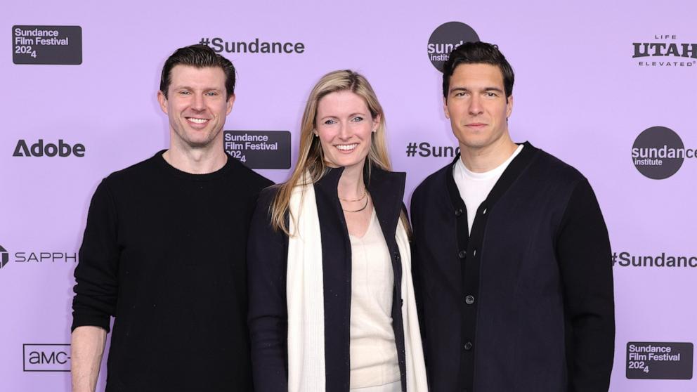 PHOTO: In this Jan. 21, 2024, file photo, Matthew Reeve, Alexandra Reeve Givens and William Reeve attend the "Super/Man: The Christopher Reeve Story" Premiere during the 2024 Sundance Film Festival at The Ray Theatre in Park City, Utah.