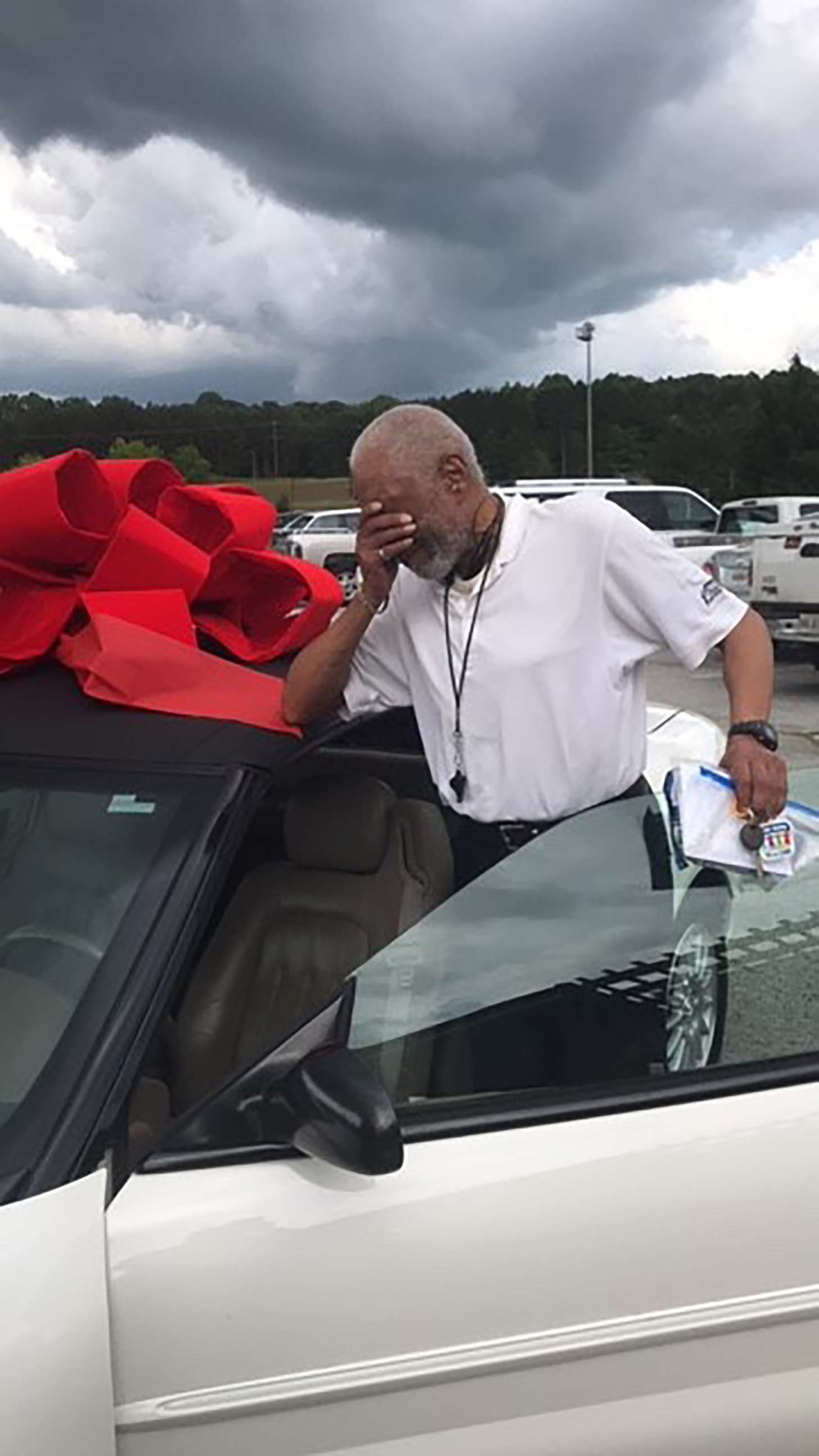 PHOTO: Lemuel Buster, a ref at Paulding County Parks and Recreation Department in Paulding County, Ga., walked out of the gym in early May 2019, and was met with a crowd of cheering community members.