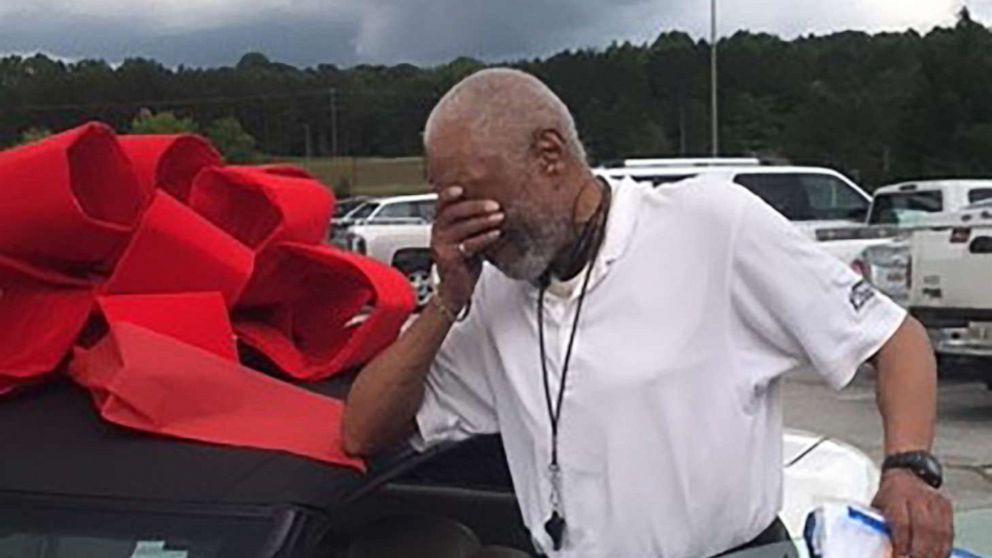 PHOTO: Lemuel Buster, a ref at Paulding County Parks and Recreation Department in Paulding County, Ga., walked out of the gym in early May 2019, and was met with a crowd of cheering community members.